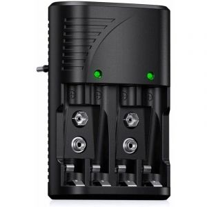 Chargeur de piles universel AA/AAA/9 v, chargeur rapide 6802, pour piles rechargeables aa/aaa ni-mh ou 9 v, avec indicateur led, tension mondiale