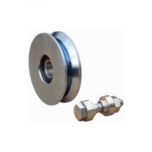 Deco Fer Forge - Roue pour portail coulissant - Gorge Triangulaire - Ø100mm - Jusqu'à 380KG - Inox 304