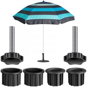 2 Ensembles Umbrella Stand Parts with Vis Parapluie, Vis Parasol Pièces Tube pour Pied de Parasol Fil Serrage Bouton Noir s'adapte aux Poteaux 2.17