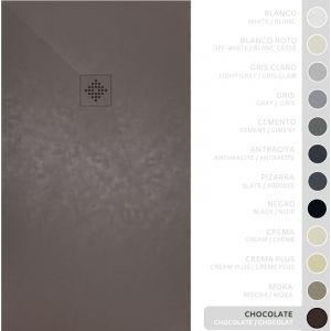 SOULBATH Receveur de Douche -R&eacute;sine -Gel Coat -Texture Lisse/Pierre -Antid&eacute;rapant -Couleur Chocolat - 180x90- Extra plat 3cm. Bonde de Vidage incluse