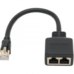 Jeffergarden - Adaptateur R&eacute;partiteur RJ45, R&eacute;partiteur D'adaptateur Ethernet 1 &agrave; 2 Ports R&eacute;seau RJ45, Adaptateur R&eacute;partiteur de C&acirc;ble R&eacute;seau CAT8