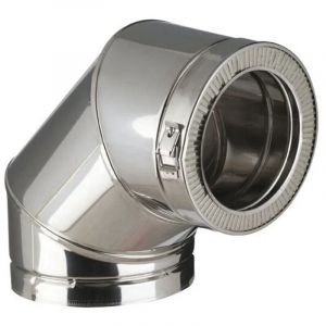 Coude Inox 90° POUJOULAT Therminox TI EC90-150TI Diamètre 150mm Tous combustibles - 21150031
