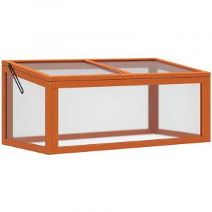 Ch&acirc;ssis froid en bois et polycarbonate, 90 x 46 x 40 cm, serre r&eacute;sistante aux intemp&eacute;ries avec b&acirc;che, pour plates-bandes de jardin, orange