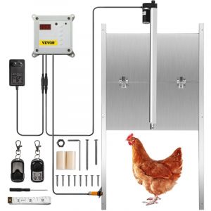 Porte Poulailler Automatique 66W Kit Ouvre-Porte Poulailler Aluminium Allie abs Minuterie Capteur Lumiere Controleur Actionneur Lineaire 2