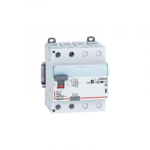 Interrupteur différentiel DX³-ID arrivée haute et départ bas par bornes à vis - 2P 230V 63A TypeB 300mA - 4 modules Legrand