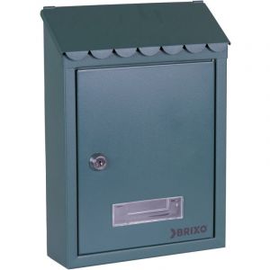 Led Leds - boîte aux lettres populaire brixo en tôle couleur verte avec toit L21xP7xH30 cm