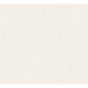 As Creation - Papier peint intiss&eacute; uni blanc cr&egrave;me Tapisserie structur&eacute;e effet m&eacute;tallique Papier peint moderne lavable id&eacute;al pour couloir