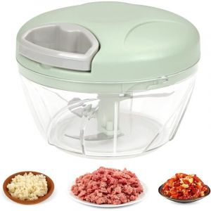 Hachoir Manuel, Hachoir &agrave; Oignon, Coupe oignon, Lames en acier inoxydable, Facile &agrave; Nettoyer Hachoir Oignon Manuel pour Legumes, Fruit & Salade