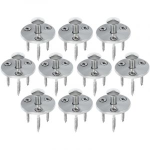 Piton Douille R&eacute;tractable + 3 Vis - Pour fixation b&acirc;che couverture de piscine sur plage bois - Alu/Inox - Lot de 10 pi&egrave;ces - POOLCO