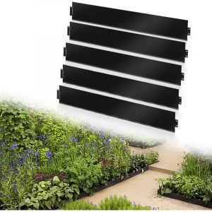Randaco Bordure de jardin DIY Bordure de pelouse Bordure de gazon Galvanis&eacute; M&eacute;tal Bordure de chemin Bordure de parterre Noir 100x15cm 5m