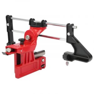 SJLERST Aff&ucirc;teuse de cha&icirc;ne de tron&ccedil;onneuse,Aff&ucirc;teur de cha&icirc;ne, pierre &agrave; aiguiser, support de guidage r&eacute;glable en acier rouge antirouille pour la