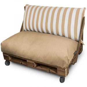 Happers - Coussin pour palette Toldotex Beige Housse assise 120x80x20 (uni) sans rembourrage Beige
