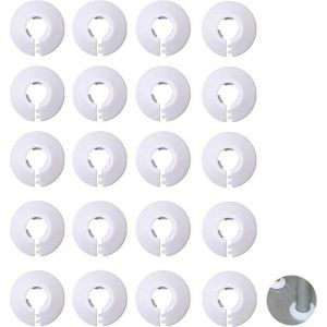 Cache-tuyau de radiateur - Cache-tuyau d'eau - Cache-tuyau d&eacute;coratif - Pour tuyaux de 20 mm de diam&egrave;tre - 20 pi&egrave;ces - Blanc