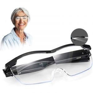 Lunette Loupe avec 2 LED, Loupes de Lecture Lunette Loupe grossissement 350%, Loupe Eclairante pour Lecture,Tous Les Travaux de