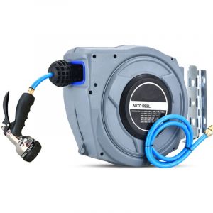 Zoternen - Dévidoir Enrouleur Automatique - 10 m De Tuyau D'arrosage - Enrouleur De Tuyau pour Montage Mural avec Douchette Et Raccords - Pivotant à