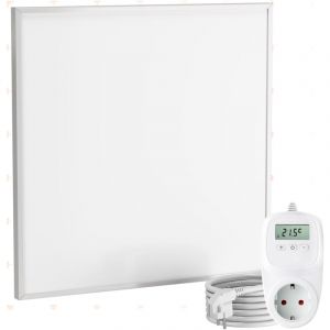 CF360 60x60 cm panneau de chauffage Crystal Carbon (dernière technologie) infrarouge panneau radiateur ultra mince chauffage mural blanc - 360 watts
