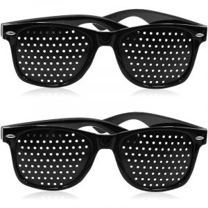 Lot de 2 lunettes &agrave; st&eacute;nop&eacute; pour am&eacute;liorer la vue Lunettes de vue noires unisexes pour l'am&eacute;lioration de la vue (achat &agrave; prix co&ucirc;tant)