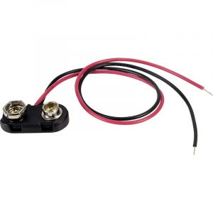 TRU COMPONENTS BS-ER-1-200 Connecteur clip pression 1x 6LR61 (9 V) raccordement par empreinte pile 9V (L x l x H) 24.5 x 11.8 x 7.3 mm X820381