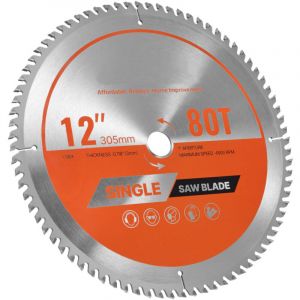 Mophorn Lame de scie circulaire &Oslash; 305 mm, 80 dents en alliage, arbre 25,4 mm, finition pr&eacute;cise, avec &eacute;vents de refroidissement silencieux, adapt&eacute;e au