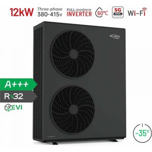 Alsavo - Pompe &agrave; chaleur air-eau evi 12kW 3T monobloc - Ventilateurs doubles - Inverboost Multifonctionnel/eau chaude