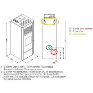 Po&ecirc;le &agrave; granul&eacute;s double canalisation - PUNTO FUOCO Agata 14 kW Blanc