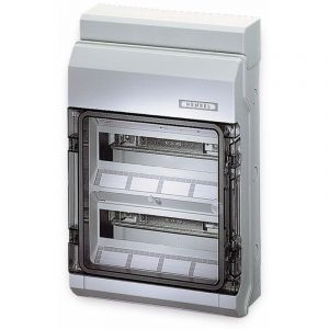 Tableau de distribution secondaire HENSEL humide KV 9224 NT, 1 rang&eacute;e, 24 modules, IP65