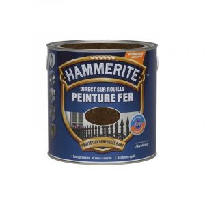 Julien &ndash; Peinture fer ch&acirc;taigne martel&eacute; 0.25 L &ndash; Protection directe sur rouille &ndash; R&eacute;sistance aux chocs et intemp&eacute;ries &ndash; Pour supports ferreux