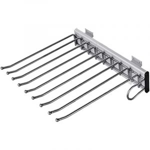 Cintre coulissant pour pantalons - Porte-jeans multifonctionnel extensible et antid&eacute;rapant en acier inoxydable - 9 poign&eacute;es - Droit