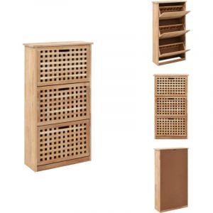 Armoire à chaussures 55x20x104 cm Bois de noyer massif - Meuble Chaussure - Range Chaussures - Armoire Chaussure - Meuble Entrée - Rangement