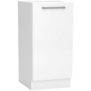 Meuble bas de cuisine avec 1 porte coloris blanc - longueur 30 x profondeur 46,6 x hauteur 82 cm