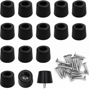 Paquet de 16 Clous Patins en Caoutchouc &agrave; Visser 36&times;28&times;25mm Patins de Chaises Rond Pieds de Meubles Antid&eacute;rapants pour Armoires Tables Canap&eacute;s