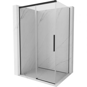 Rox cabine de douche coulissante 110 x 70 cm, transparente, noire - 8C2-110-070-70-00 - Mexen