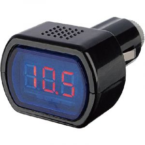 APEX Voltm&egrave;tre LED 12V/24V pour prise allume-cigare, testeur de tension et d&eacute;tecteur de batterie pour voiture, camion
