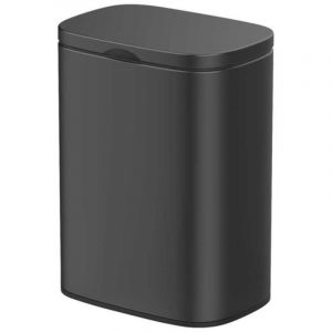 Poubelle murale en inox mat "Sare"" - Noir - 5 L"