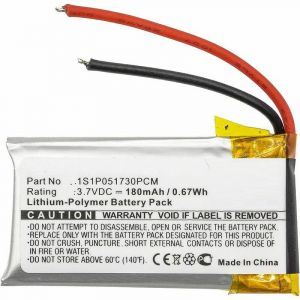 CoreParts Batterie pour casque sans fil 0.6Wh Li-Pol 3.7V 180mAh, 1S1P051730PCM GN9330, netcom 9330, (0.6Wh Li-Pol 3.7V 180mAh Noir, pour Gn GN9330,