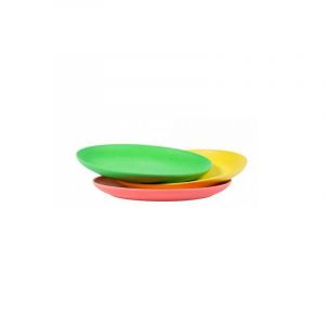Assiette plate en bambou diametre 20 cm - cao - rouge