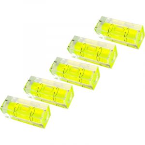 Niveau à bulle, paquet de 5, 15 x 15 x 40 mm, niveau à bulle de précision avec bulle d'air, mini niveau à bulle pour appareils photo, camping et