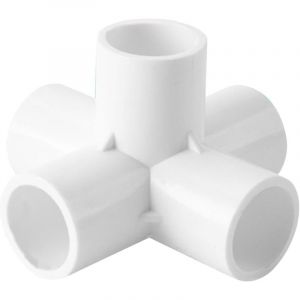 CCYKXA Raccord coud&eacute; en PVC - 3 voies - Raccord de tuyau - Raccord adaptateur 3/4/5 voies en PVC pour conduites d'eau domestiques