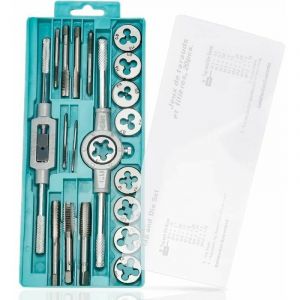 Jalleria - Coffret tarauds et filières Lot de 20 tarauds et filières métriques – M3, M4, M5, M6, M7, M8, M9, M10, M12 Jeu de tarauds et filières de