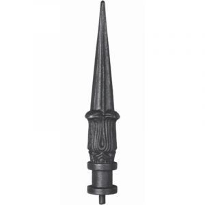 Pointe de lance conique médiévale - Hauteur 245mm largeur 54mm base ronde pleine avec tige Ø32mm - Fonte - à souder Deco Fer Forge