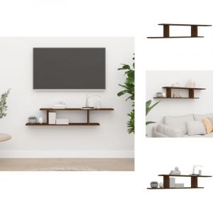 Vidaxl - tagère tv murale Chêne marron 125x18x23 cm Bois d'ingénierie - Étagère Murale - Étagère Tv - Meuble Tv - Rangement Mural - Décoration Murale