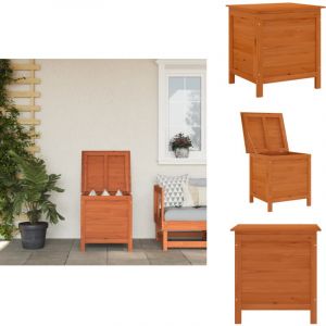 Bo&icirc;te de rangement jardin marron 50x49x56,5cm bois massif sapin - Bo&icirc;te De Rangement Jardin - Coffre De Jardin - Rangement Ext&eacute;rieur - Rangement Bois