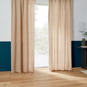 Rideau Groove 260x140cm vichy beige lin - Atmosphera cr&eacute;ateur d'int&eacute;rieur
