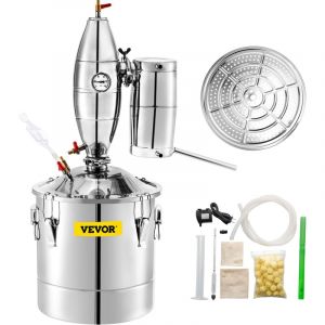 Distillateur deEau 50L Alambic Equipement de Distillation Acier Inox Kit Fermenteur 12,5kg Riz Cylindre Gradue 100ml Thermometre Grand Reservoir pour