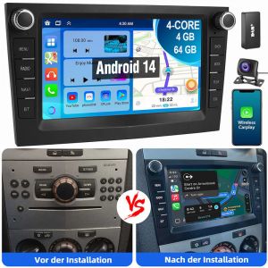 Essgoo - Pour Opel Corsa c d Zafira b Astra g h Combo Vivara Vivaro Android14 Carplay Autoradio gps rds 2+64G dab cam