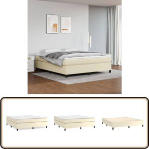 Vidaxl - Cadre de lit Crème 160x200 cm Similicuir - Cadre De Lit - Lit Crème - Lit Simili Cuir - Lit Double - Meubles Chambre à Coucher