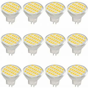 MR11 GU4 Ampoule LED lumi&egrave;re lumi&egrave;res DC/AC 10&ndash;30V 3 W, 12V, 24V, 30W Ampoule halog&egrave;ne &eacute;quivalent, 400 lumens, Blanc chaud 3000K, LED de remplacement
