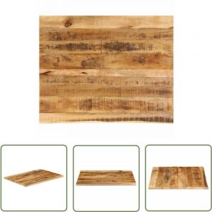 Dessus de table 90x80x2,5 cm bord vif bois massif manguier brut - Dessus De Table - Table Basse - Plateau De Table - Bois Massif - Manguier - The