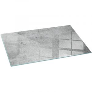 Plaque de protection de sol en verre tremp&eacute; pour chemin&eacute;e ou po&ecirc;le &agrave; bois pare-feu contre les &eacute;tincelles Texture b&eacute;ton brut 100x50 cm