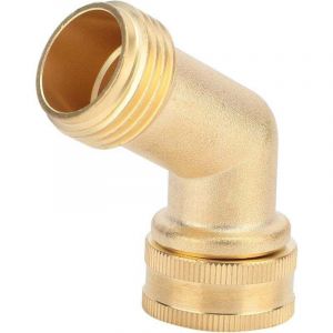 Raccord de tuyau d'arrosage AIPERQ 3/4'', adaptateur de tuyau &agrave; bille coud&eacute; &agrave; 45 degr&eacute;s en laiton massif, adaptateur de tuyau col de cygne pour tuyau